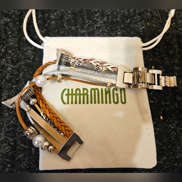 CHARMINGO Boho Leather Band for Google Pixel Smart Watch 2022 (silver) - Picture 4 of 4